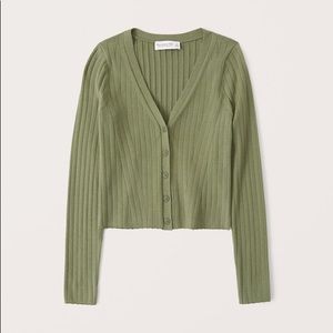 Abercrombie green knit cardigan